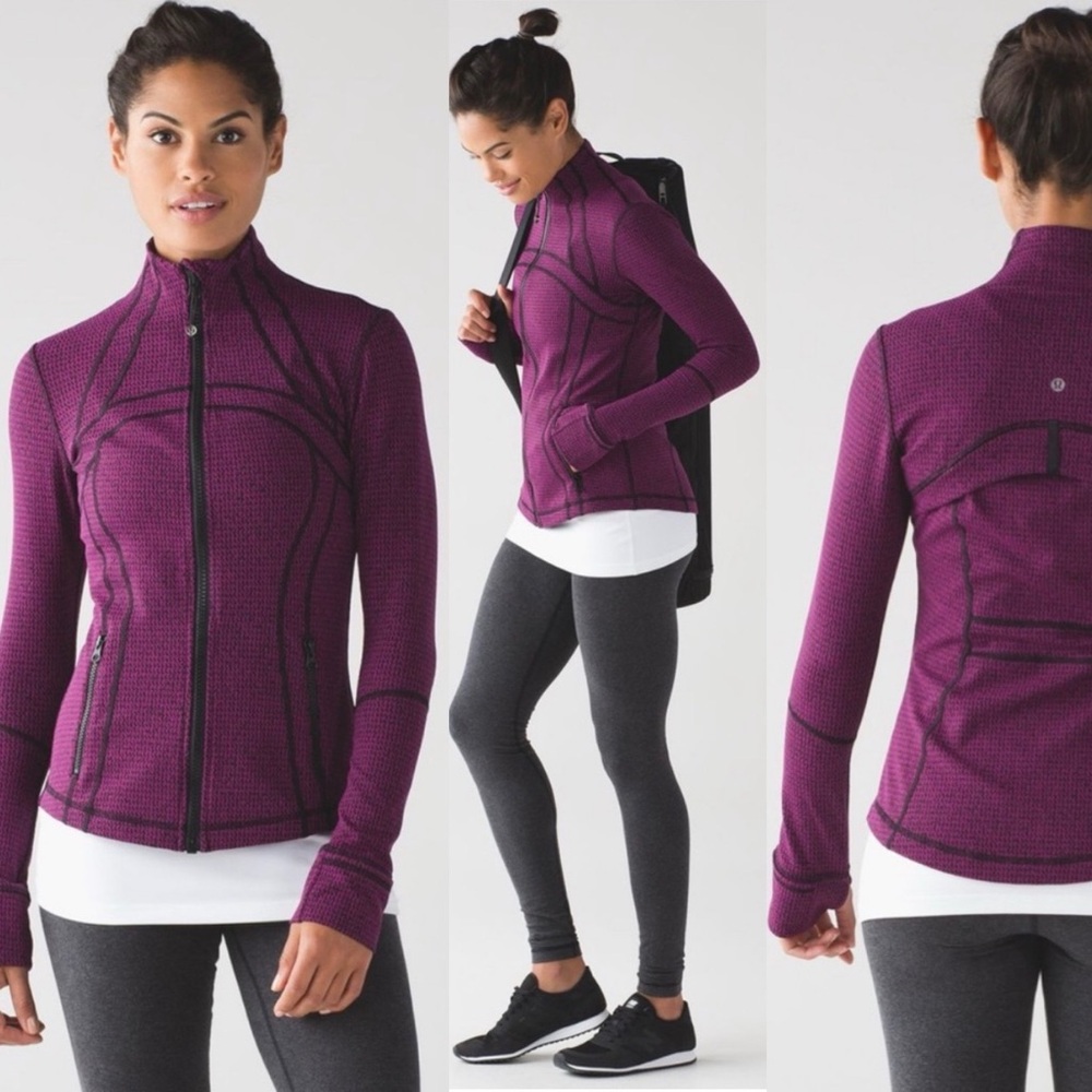 Lululemon Define Jacket Teeny Tooth Deep Fuchsia Black Textured Zip Up Jacket 6